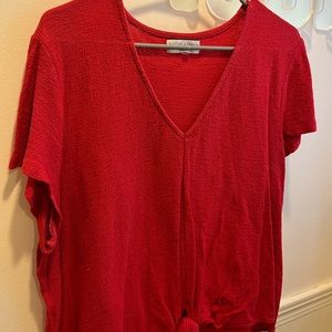 Madewell texture and thread tie up shirt